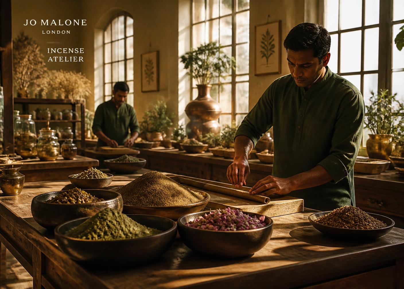 Artisan blending fragrance ingredients